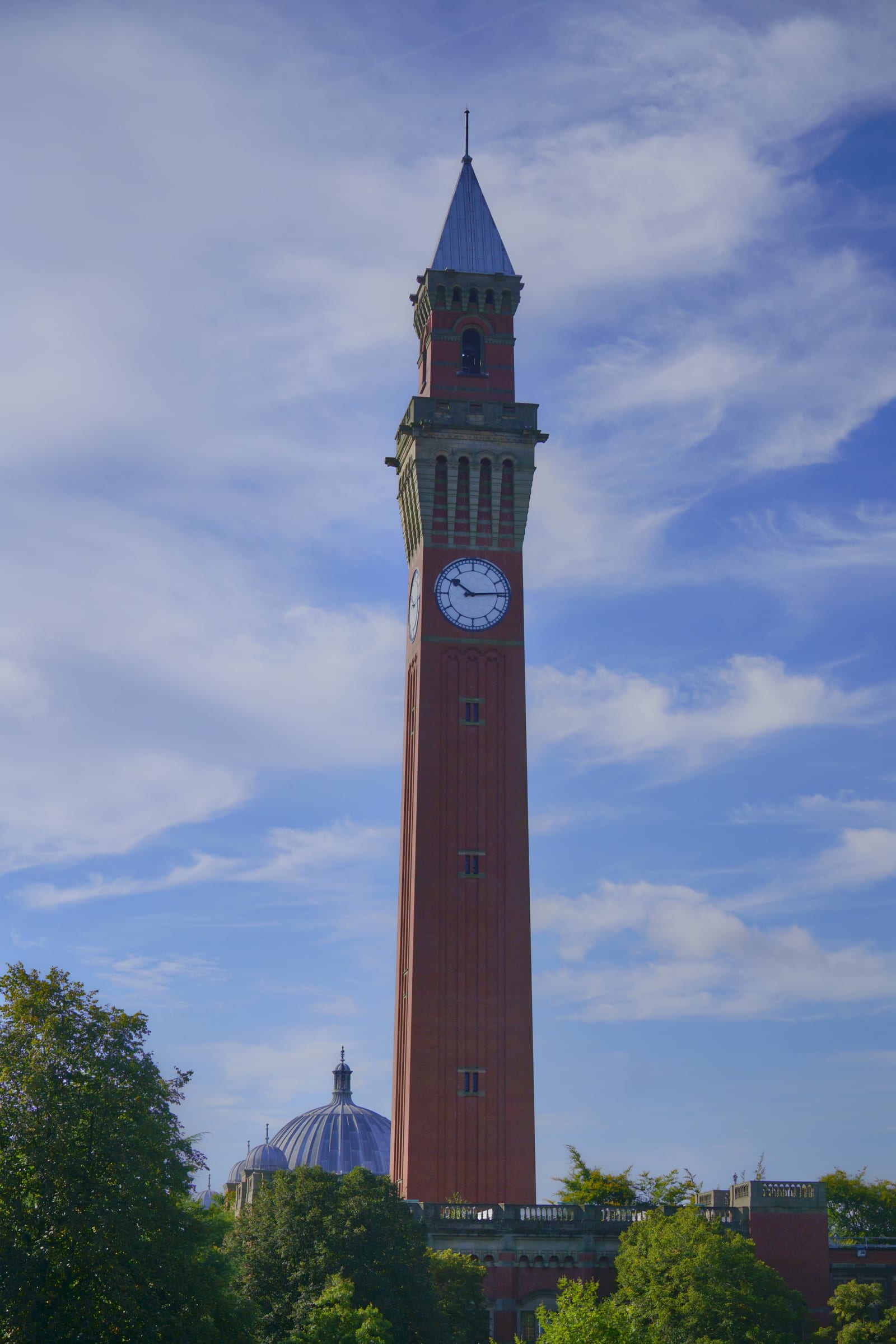 Old Joe clock tower as viewed from the green heart at the University of Birmingham