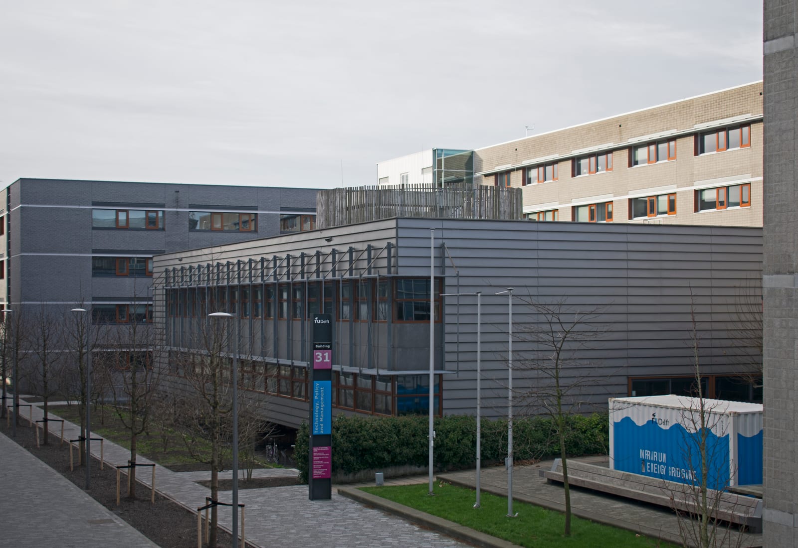 Faculty of Technology Policy and Management building seen from the east, Delft University of Technology, Delft, South Holland, the Netherlands